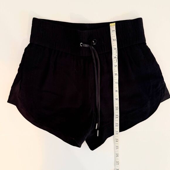 Helmut Lang Heather Shorts Black Pull On Stretch Waist Satin Side Sheer P XS EUC - Picture 9 of 13